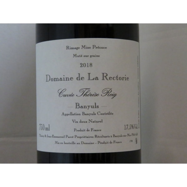 Domaine de la Rectorie Therese Reig Banyuls 2018
