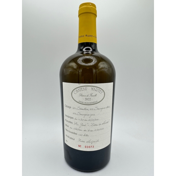 Château  Martet Reserve De Famille Blanc 2022