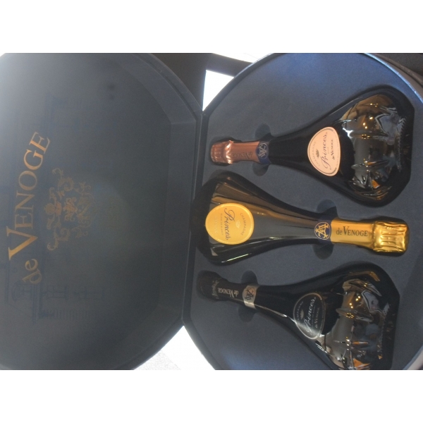 Domaine de Venoge Coffret 3Blles Princes Blc De Blcs - Blc Noirs - Rose